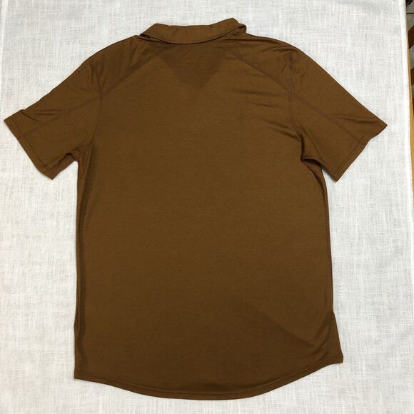 Smartwool Shirt Mens L Merinosport 150 Wool Blend Button Down Brown Short Sleeve - Picture 6 of 11